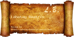 Lehotay Beatrix névjegykártya