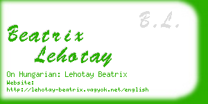 beatrix lehotay business card